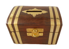 Maritime Holzspardose Mahagoni